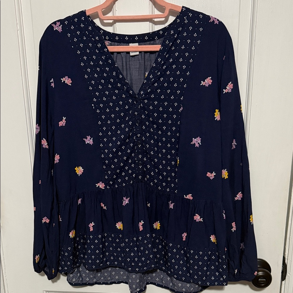 Floral Navy Blouse